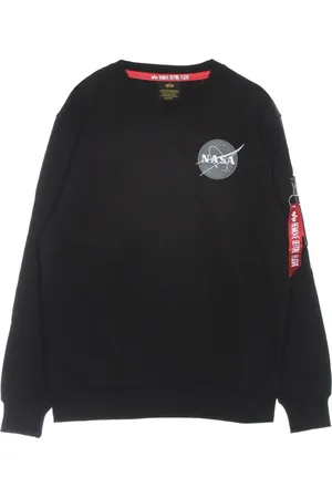 Alpha Industries Bluzy, Mężczyzna, Czarny, M, Czarny Sweter z Kolekcji Space Shuttle