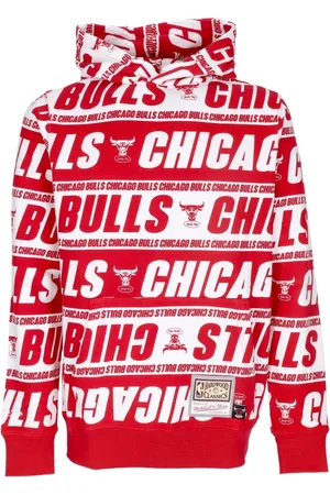 Mitchell & Ness Bluzy, Mężczyzna, Czerwony, M, Chicago Bulls Bluza Hardwood Classics