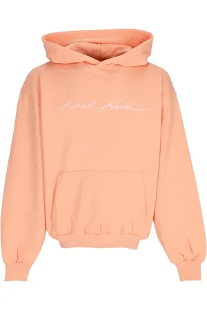 Karl Kani Bluzy, Mężczyzna, Pomarańczowy, L, Hoodie w kolorze moreli z kieszenią kangurką