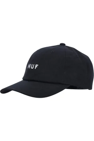 Huf Akcesoria, Mężczyzna, Czarny, ONE SIZE, Czarna Zagięta Czapka 6 Paneli