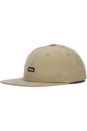 Obey Akcesoria, Mężczyzna, Beżowy, ONE SIZE, Nylon, Brązowa Czapka z Płaskim Daszkiem 6 Paneli