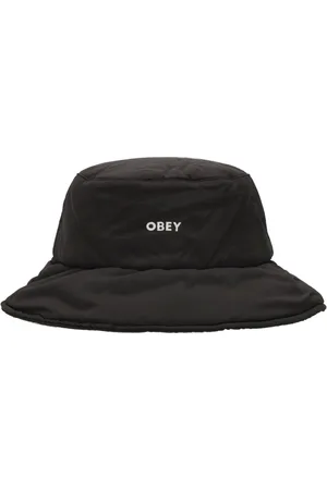 Obey Akcesoria, Mężczyzna, Czarny, ONE SIZE, Izolowany Czarny Kapelusz Wiaderko