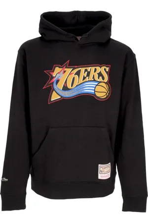 Mitchell & Ness Bluzy, Mężczyzna, Czarny, L, Bluza z logo Philadelphia 76ers czarna