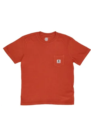 Element Koszulki, Mężczyzna, brązowy, L, Kieszonkowy Pigment Tee Crew-Neck T-Shirt