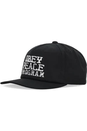 Obey Akcesoria, Mężczyzna, Czarny, ONE SIZE, Czarna zakrzywiona daszkiem czapka snapback