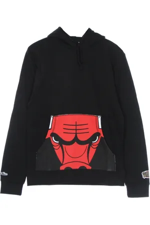 Mitchell & Ness Bluzy, Mężczyzna, Czarny, S, Chicago Bulls Cropped Logo Hoodie