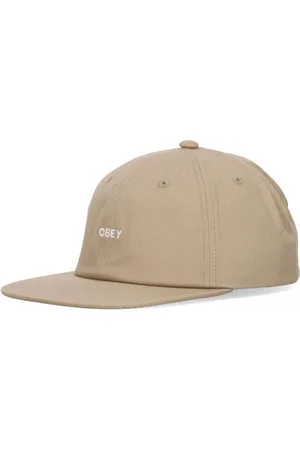 Obey Akcesoria, Mężczyzna, Beżowy, ONE SIZE, Odważna Twill Flat Brim Cap
