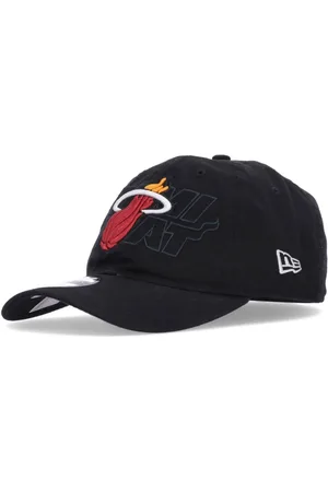 New Era Akcesoria, unisex, Czarny, ONE SIZE, Miami Heat Zagięta Czapka z Daszkiem