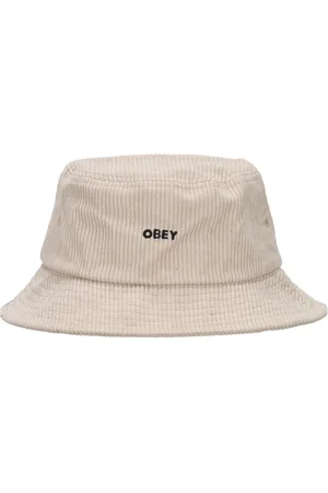 Obey Akcesoria, Mężczyzna, Beżowy, ONE SIZE, Odważny Cord Bucket Hat Niebielony