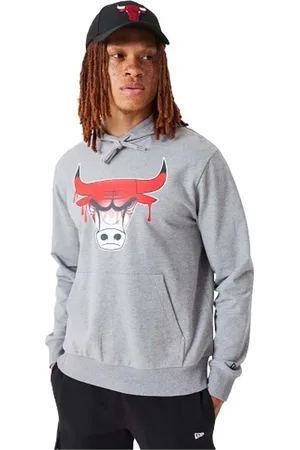 New Era Bluzy, Mężczyzna, Szary, M, NBA Chicago Bulls NBA Drip Logo Hoodie