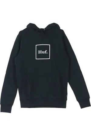 Huf Bluzy, Mężczyzna, Czarny, XL, Czarna bluza z logo w pudełku