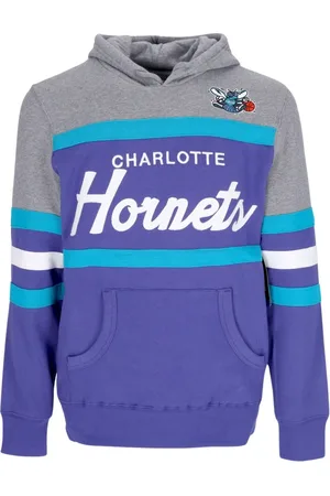 Mitchell & Ness Bluzy, Mężczyzna, Wielobarwność, S, Bluza z kapturem Charlotte Hornets NBA Fioletowa