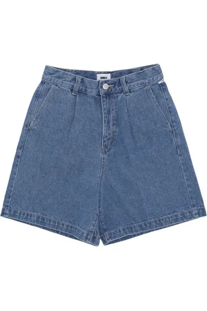 Obey Szorty, Kobieta, Niebieski, W30, Spódnice Krótkie Jeansyy Jasny Indigo