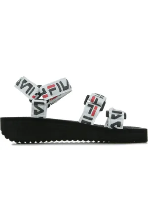 Fila Buty, Kobieta, Czarny, 38 EU, Czarne Logo Sandały Damskie