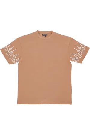 Vision Of Super Koszulki, Mężczyzna, Pomarańczowy, XS, Flame Embroidery Tee Terracotta T-Shirt