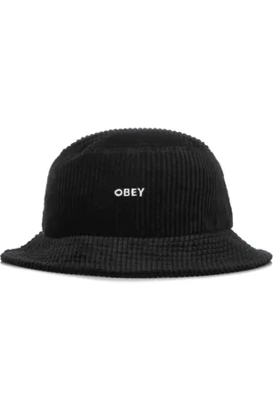 Obey Akcesoria, Mężczyzna, Czarny, ONE SIZE, Odważny Cord Bucket Hat Czarny