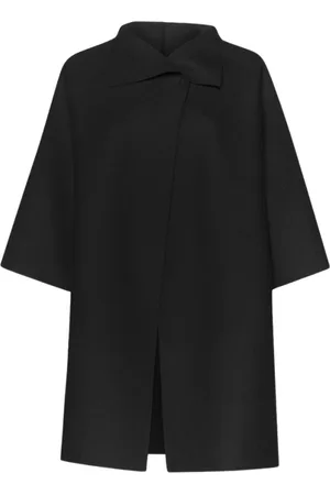 Harris Wharf London Płaszcze, Kobieta, Czarny, L, Sweterowa Wełniana Kamizelka Kimono