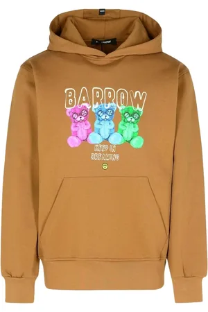 BARROW Bluzy, Mężczyzna, brązowy, M, Bawełna, Bluza z kapturem z nadrukiem