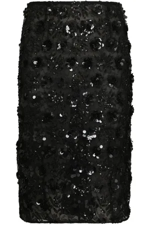 Dolce & Gabbana Spódnice, Kobieta, Czarny, S, Spódnica z cekinami Styl Glamour