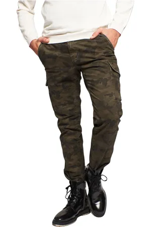 Masons Spodnie, Mężczyzna, Zielony, S, Bawełna, Spodnie Cargo w Kamuflażu Extra Slim Fit