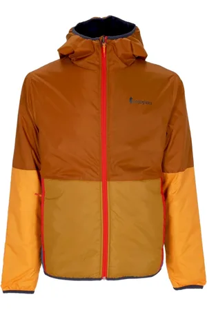 COTOPAXI Kurtki, Mężczyzna, brązowy, S, Poliester, Odwrotna Wodoodporna Kurtka z Kapturem