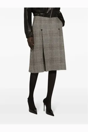 Dolce & Gabbana Spódnice, Kobieta, Szary, M, Spódnica w Kratę Tartan