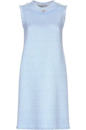 Dolce & Gabbana Sukienki, Kobieta, Niebieski, M, Tweed, Sukienka Tweedowa