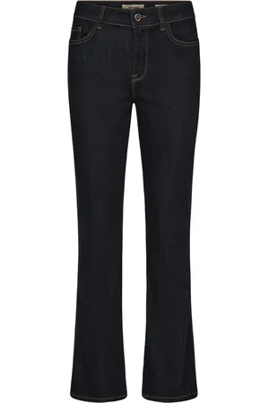 Mos Mosh Jeansy, Kobieta, Niebieski, W30, Bawełna, Deluxe Flare Jeansy Granatowe