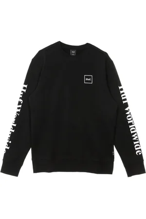 Huf Bluzy, Mężczyzna, Czarny, M, Czarny Crew Neck Sweatshirt Essentials