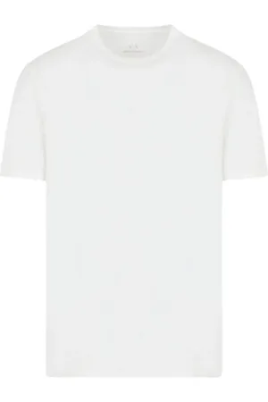 Armani Exchange Koszulki, Mężczyzna, Biały, L, Biała Koszulka z Logo z Bawełny Krótki Rękaw