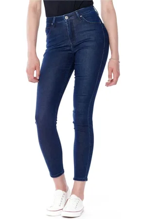 Lee Jeansy, Kobieta, Niebieski, W27 L33, Denim, Wysokie jeansy skinny - Ciemny denim