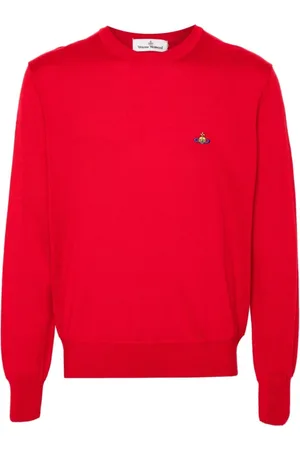 Vivienne Westwood Swetry, Mężczyzna, Czerwony, M, Czerwony Sweter z Logo Orb