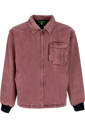 Huf Kurtki, Mężczyzna, Czerwony, XL, Bawełna, Kurtka Robocza Canvas Wine