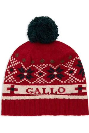 Gallo Akcesoria, unisex, Wielobarwność, ONE SIZE, Kaszmir, Czerwona czapka świąteczna z mankietem