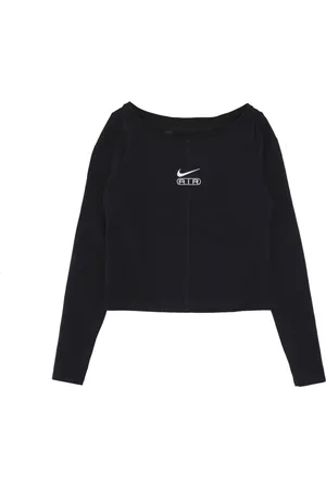 Nike Koszulki, Kobieta, Czarny, M, Długi Rękaw Air Logo Tee Czarny/Biały