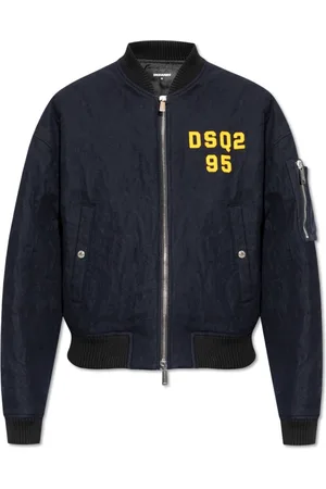 Dsquared2 Kurtki, Mężczyzna, Niebieski, S, Wełna, Kurtka z Logo