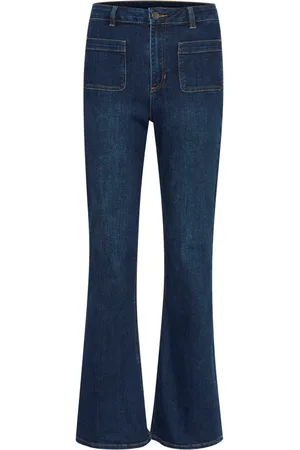 Kaffe Jeansy, Kobieta, Niebieski, M, Denim, Jeansyy Flared Dark Denim