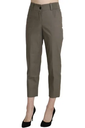 Bencivenga Spodnie, Kobieta, Szary, L, Logo-Detailed High Waist Cropped Pants