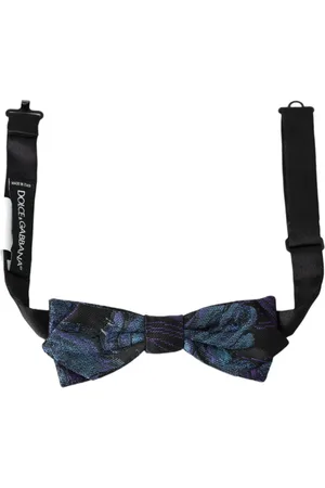Dolce & Gabbana Akcesoria, Mężczyzna, Czarny, ONE SIZE, Czarno-Niebieski Muszka Regulowany Szyja