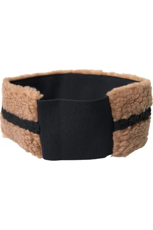Dolce & Gabbana Akcesoria, Mężczyzna, Czarny, ONE SIZE, Opaska z wełny Brązowa Czarna Logo