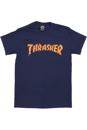 Thrasher Koszulki, Mężczyzna, Niebieski, XL, Płomień T-shirt