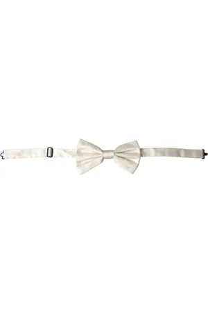 Dolce & Gabbana Akcesoria, Mężczyzna, Biały, ONE SIZE, Jedwabny Krawat Motyl Męski