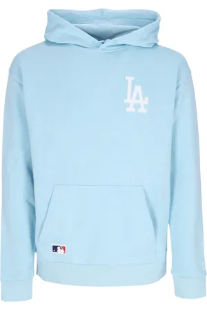 New Era Bluzy, Mężczyzna, Niebieski, L, Dodgers Lekka Bluza z Kapturem Niebiesko-Biała