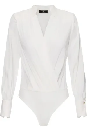 Elisabetta Franchi Koszulki, Kobieta, Biały, S, Bawełna, Elegancka Biała Koszula