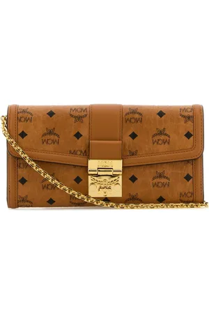 MCM Torebki, Kobieta, brązowy, ONE SIZE, Canvas Wallet with Shoulder Strap