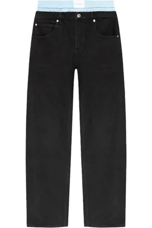 Alexander Wang Jeansy, Kobieta, Czarny, W26, Nowoczesne Wide-Leg Cropped Jeansy