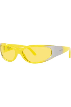Arnette Akcesoria, Mężczyzna, Żółty, ONE SIZE, Żółto-Srebrne/Żółte Okulary przeciwsłoneczne Catfish
