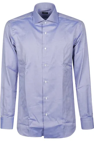 BARBA Koszule, Mężczyzna, Niebieski, 2XL, Klasyczna Koszula z Długim Rękawem