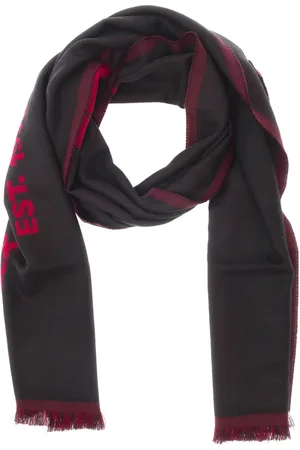 Alexander McQueen Akcesoria, Mężczyzna, Czarny, ONE SIZE, Czarny Szalik z Logo Frędzlami