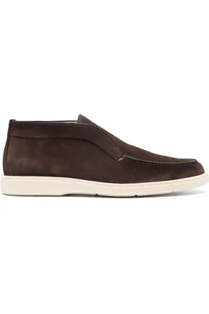 santoni Buty, Mężczyzna, brązowy, 40 1/2 EU, Zamsz, Brązowe Slip-On Zamszowe Buty